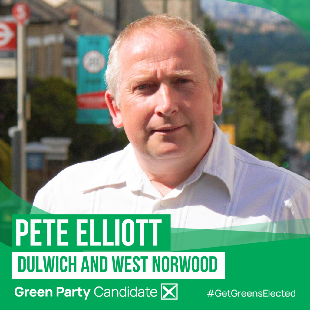 Photo of Pete Elliott Green Party Candidate Dulwich and West Norwood #GetGreensElected